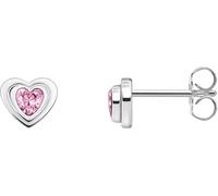 Paar Ohrstecker THOMAS SABO "Herz mit pinkfarbenem Zirkonia", bunt (silberfarben, rosa, rosa), Ohrringe, Damen, Silber 925 (recycelt), Paar Ohrstecker, mit Zirkonia (synth.) (67584467-0)