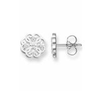 Paar Ohrstecker THOMAS SABO "Kleeblatt-Design", silber (silberfarben, weiß, weiß), Ohrringe, Damen, Silber 925 (recycelt), mit Zirkonia (753159-0) silberfarben, weiß, weiß