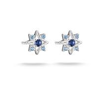 Paar Ohrstecker THOMAS SABO "Midnight Sky Ohrstecker", blau (silberfarben, weiß, blau, weiß, blau), Ohrringe, Damen, 9,7mm, Silber 925 (recycelt), mit Zirkonia (synth.), Glas-Keramik Stein (79011452-0