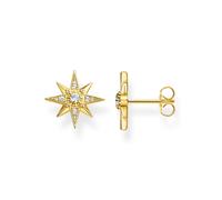 Paar Ohrstecker THOMAS SABO "Ohrstecker Stern gold", gelbgoldfarben, weiß, weiß, Ohrringe, Damen, Silber 925 (recycelt) (46754437-0) gelbgoldfarben, weiß, weiß