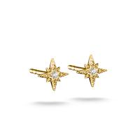 Paar Ohrstecker THOMAS SABO "Stern-Optik gelbgoldfarben", gold (gelbgoldfarben, weiß, weiß), Ohrringe, Damen, Metall, mit Zirkonia (synth.) (26643606-0) gelbgoldfarben, weiß, weiß