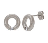 Paar Ohrstecker TITANIA "Titanohrstecker", titanfarben, Ohrringe, Damen, Titan, mit Lab Grown Diamonds (59894218-0) titanfarben