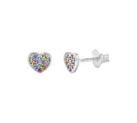 Paar Ohrstecker TOM TAILOR "Schmuck Geschenk Silber 925 Herz", silberfarben, orange, grün, rosa, lila, blau, orange, grün, rosa, lila, blau, Ohrringe, Mädchen, Silber 925 (Sterlingsilber), mit Zirkoni
