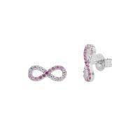 Paar Ohrstecker TOM TAILOR "Schmuck Geschenk Silber 925 Infinity Unendlichkeitsschleife", silberfarben, rosa, kristallweiß, rosa, kristallweiß, Ohrringe, Mädchen, Silber 925 (Sterlingsilber), mit Zirk
