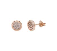 Paar Ohrstecker TOM TAILOR "Schmuck Geschenk Silber 925 Kreis rund", rosa (roségoldfarben, kristallweiß, kristallweiß), Ohrringe, Damen, Silber 925 (Sterlingsilber), mit Zirkonia (synth.) (86677002-0)