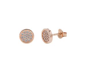Paar Ohrstecker TOM TAILOR "Schmuck Geschenk Silber 925 Kreis rund", rosa (roségoldfarben, kristallweiß, kristallweiß), Ohrringe, Damen, Silber 925 (Sterlingsilber), mit Zirkonia (synth.) (86677002-0)