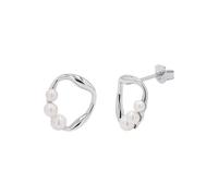 Tom Tailor Ohrstecker für Damen, Sterling Silber 925, mit Süßwasserzuchtperle, 15 mm, silber, Geschenkidee, Ohrschmuck, Damenschmuck, 2100555