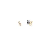 Paar Ohrstecker TOMMY HILFIGER "ESSENTIAL EARRINGS", gelbgoldfarben, edelstahlfarben, kristallweiß, kristallweiß, Ohrringe, Damen, Edelstahl, mit Glasstein (75290069-0) gelbgoldfarben, edelstahlfarben