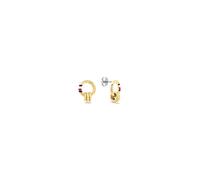 Paar Ohrstecker TOMMY HILFIGER "FEMININE ROPE", gold (gelbgoldfarben, edelstahlfarben, rot, weiß, blau), Ohrringe, Damen, Edelstahl, Emaille (25309363-0) gelbgoldfarben, edelstahlfarben, rot, weiß, bl
