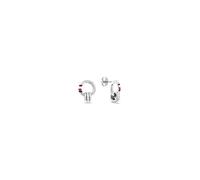 Paar Ohrstecker TOMMY HILFIGER "FEMININE ROPE", silber (edelstahlfarben, rot, weiß, blau), Ohrringe, Damen, Edelstahl, Emaille (22348336-0) edelstahlfarben, rot, weiß, blau