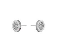 Paar Ohrstecker TOMMY HILFIGER "Schmuck Edelstahl Ohrschmuck Ohrringe CRYSTAL", silber (edelstahlfarben, kristallweiß, kristallweiß), Ohrringe, Damen, 10mm, Edelstahl, mit Glasstein (59062053-0) edels