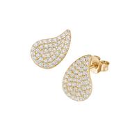 Paar Ohrstecker "Tropfenform, mit weißen Zirkonia, Silber 925", gold, GIORGIO MARTELLO MILANO, Ohrringe, Damen, Silber 925 (Sterlingsilber) (50815807-0) gold