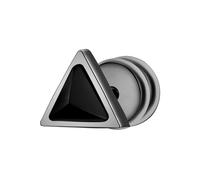 Paar Ohrstecker TRUE REBELS "TR336", schwarz (gunmetal, schwarz), Ohrringe, Herren, 5,7,mit Zirkonia, Edelstahl, mit Dreieck (78765856-0) gunmetal, schwarz