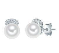 Valero Pearls - Perlen-Ohrstecker Sterling Silber Zirkonia Süßwasser-Zuchtperle in Silber Ohrringe Damen