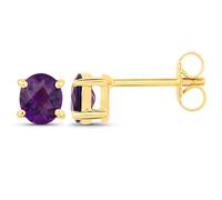 Paar Ohrstecker VIRA JEWELS "925-Sterling Silber vergoldet Glänzend Amethyst violett", gelb (gelb, lila), Ohrringe, Damen, one-size, 1,1, Silber 925 (Sterlingsilber), Paar Ohrstecker (54670837-0)