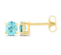 Paar Ohrstecker VIRA JEWELS "925-Sterling Silber vergoldet Glänzend Apatit blau", weiß (gelb, blau), Ohrringe, Damen, one-size, 1, Silber 925 (Sterlingsilber) (16341009-0) gelb, blau