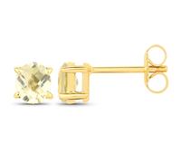 Paar Ohrstecker VIRA JEWELS "925-Sterling Silber vergoldet Glänzend Lemonquartz gelb", gelb (gelb, gelb), Ohrringe, Damen, one-size, 1,22, Silber 925 (Sterlingsilber) (71696030-0) gelb, gelb