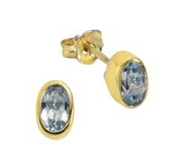 Paar Ohrstecker VIVANCE "333/- Gelbgold mit Blautopas (beh.)", gelb (gelb, blau), Ohrringe, Damen, one-size, Gold (17464311-0) gelb, blau