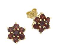 Paar Ohrstecker VIVANCE "333/- Gelbgold mit Granat", gelb (gelb, rot), Ohrringe, Damen, one-size, Gold (74749834-0) gelb, rot
