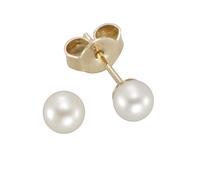 Paar Ohrstecker VIVANCE "333 Gold Perlen 3,5-4mm", gelb (gelb, weiß), Ohrringe, Damen, one-size, Gold (73048422-0) gelb, weiß