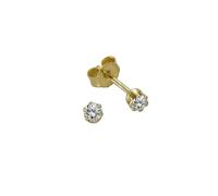 Paar Ohrstecker VIVANCE "333 Gold Zirkonia weiß 2,75mm", gelb (gelb, weiß), Ohrringe, Damen, one-size, Gold, Ohrstecker (87264716-0) gelb, weiß