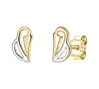 Paar Ohrstecker VIVANCE "375/- Gelbgold bicolor glanz", bunt (mehrfarbig), Ohrringe, Damen, one-size, Gold (44103223-0) mehrfarbig