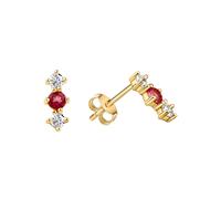 Paar Ohrstecker VIVANCE "375/- Gelbgold glanz Zirkonia und pionk Topas", gelb (gelb, pink), Ohrringe, Damen, one-size, Gold (31363163-0) gelb, pink