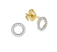 Paar Ohrstecker VIVANCE "375 Gelbgold zweifarbig", gelb (gelb, weiß), Ohrringe, Damen, one-size, 0,06, Gold (75394254-0) gelb, weiß