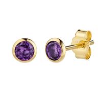 Paar Ohrstecker VIVANCE "585/- Gelbgold Amethyst", gelb (gelb, lila), Ohrringe, Damen, one-size, Gold (24988100-0) gelb, lila
