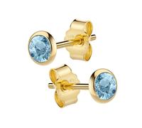 Paar Ohrstecker VIVANCE "585/- Gelbgold Blautopas", gelb (gelb, hellblau), Ohrringe, Damen, one-size, Gold (87400931-0) gelb, hellblau