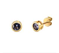 Paar Ohrstecker VIVANCE "585/- Gelbgold glanz Tansanit", gelb (gelb, blau), Ohrringe, Damen, one-size, Gold (44305357-0) gelb, blau