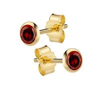 Paar Ohrstecker VIVANCE "585/- Gelbgold Granat", gelb (gelb, rot), Ohrringe, Damen, one-size, Gold (99733138-0) gelb, rot