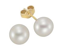 Paar Ohrstecker VIVANCE "585/- Gelbgold Perle", gelb (gelb, weiß), Ohrringe, Damen, one-size, Gold (52915313-0) gelb, weiß