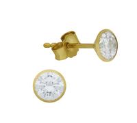 Paar Ohrstecker VIVANCE "585/- Gelbgold Zirkonia", gelb (gelb, weiß), Ohrringe, Damen, one-size, Gold (49045555-0) gelb, weiß