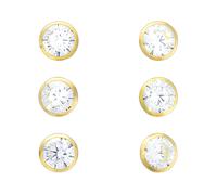 Paar Ohrstecker VIVANCE "925 Silber gelb vergoldet 3er-Set 4mm", gelb (gelb, weiß), Ohrringe, Damen, one-size, Silber 925 (Sterlingsilber) (61122251-0) gelb, weiß