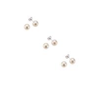 Paar Ohrstecker VIVANCE "925 Silber Perlen weiß 3mm", weiß (weiß, weiß), Ohrringe, Damen, one-size, Silber 925 (Sterlingsilber), Ohrstecker (58623142-0) weiß, weiß