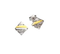 Paar Ohrstecker VIVANCE "925 Silber zweifarbig Zirkonia", bunt (mehrfarbig, weiß), Ohrringe, Damen, one-size, Silber 925 (Sterlingsilber) (36216260-0) mehrfarbig, weiß