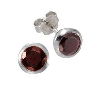 Paar Ohrstecker VIVANCE "925/- Sterling Silber Granat", weiß (weiß, rot), Ohrringe, Damen, one-size, Silber 925 (Sterlingsilber) (94160522-0) weiß, rot