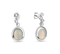 Paar Ohrstecker VIVANCE "925 Sterling Silber rhodiniert Katzenauge hellblau", weiß (weiß, hellblau), Ohrringe, Damen, one-size, Silber 925 (Sterlingsilber) (33237039-0) weiß, hellblau