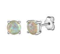 Paar Ohrstecker VIVANCE "925/- Sterling Silber rhodiniert Opal weiß", weiß (weiß, weiß), Ohrringe, Damen, one-size, Silber 925 (Sterlingsilber) (95742337-0) weiß, weiß