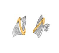 Paar Ohrstecker VIVANCE "925-Sterling Silber rhodiniert teilweise vergoldet mit Zirkonia", gelb (gelb, weiß), Ohrringe, Damen, one-size, Silber 925 (Sterlingsilber) (21337132-0) gelb, weiß