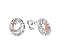 Paar Ohrstecker VIVANCE "925/- Sterling Silber rhodiniert und rosé vergoldet Zirkonia", bunt (mehrfarbig, weiß), Ohrringe, Damen, one-size, Silber 925 (Sterlingsilber) (58915868-0) mehrfarbig, weiß