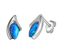 Paar Ohrstecker VIVANCE "925-Sterling Silber rhodiniert", weiß (weiß, blau), Ohrringe, Damen, one-size, Silber 925 (Sterlingsilber) (44393539-0) weiß, blau