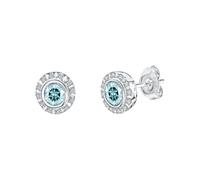 Paar Ohrstecker VIVANCE "925-Sterling Silber rhodiniert Weißtopas und Blautopas", weiß (weiß, blau), Ohrringe, Damen, one-size, Silber 925 (Sterlingsilber) (45727732-0) weiß, blau