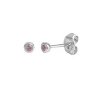 Paar Ohrstecker VIVANCE "925/- Sterling Silber rhodiniert Zirkonia pink", weiß (weiß, pink), Ohrringe, Damen, one-size, Silber 925 (Sterlingsilber) (73710904-0) weiß, pink