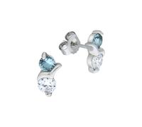 Paar Ohrstecker VIVANCE "925/- Sterling Silber rhodiniert Zirkonia und Kristall", weiß (weiß, weiß), Ohrringe, Damen, one-size, Silber 925 (Sterlingsilber) (81457854-0) weiß, weiß