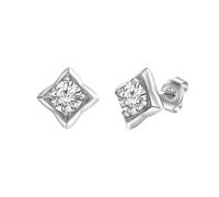 Paar Ohrstecker VIVANCE "925-Sterling Silber rhodiniert Zirkonia", weiß (weiß, weiß), Ohrringe, Damen, one-size, Silber 925 (Sterlingsilber) (56361748-0) weiß, weiß