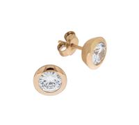 Paar Ohrstecker VIVANCE "925 Sterling Silber rotvergoldet Zirkonia rund", rosa (rosa, weiß), Ohrringe, Damen, one-size, Silber 925 (Sterlingsilber) (64252835-0) rosa, weiß