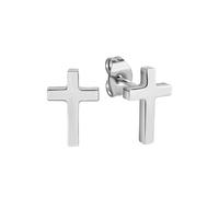 Paar Ohrstecker VIVANCE "Edelstahl Motiv Kreuz", Damen, Gr. one-size, Edelstahl, weiß, Ohrringe (92001460-0) weiß