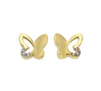 Zeeme Ohrstecker »333/- Gold bicolor Schmetterling«, mehrfarbig